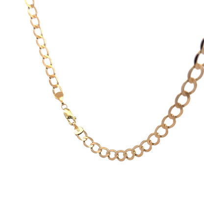 9ct yellow gold curb chain weighing 15.9g, showcasing Reeves and Sons jewelry with detailed links and polished finish.