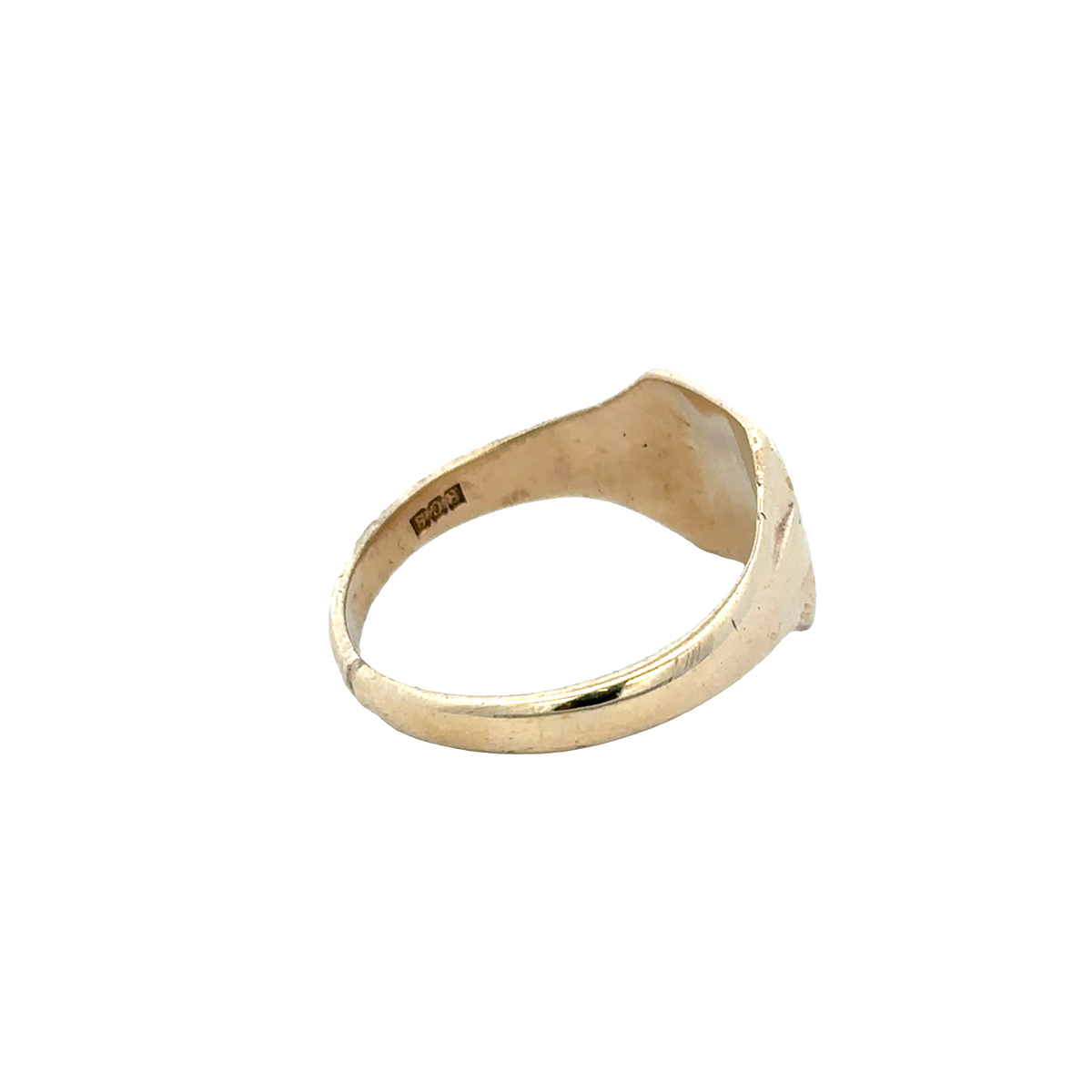 9ct yellow gold Reeves and Sons signet ring, size X, classic polished design