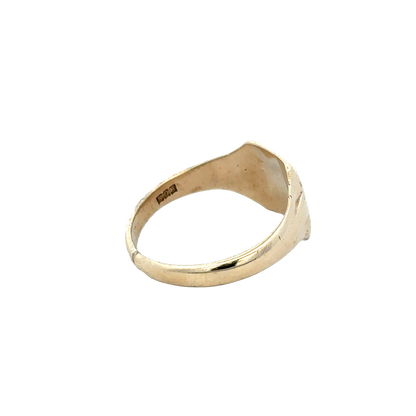 9ct yellow gold Reeves and Sons signet ring, size X, classic polished design