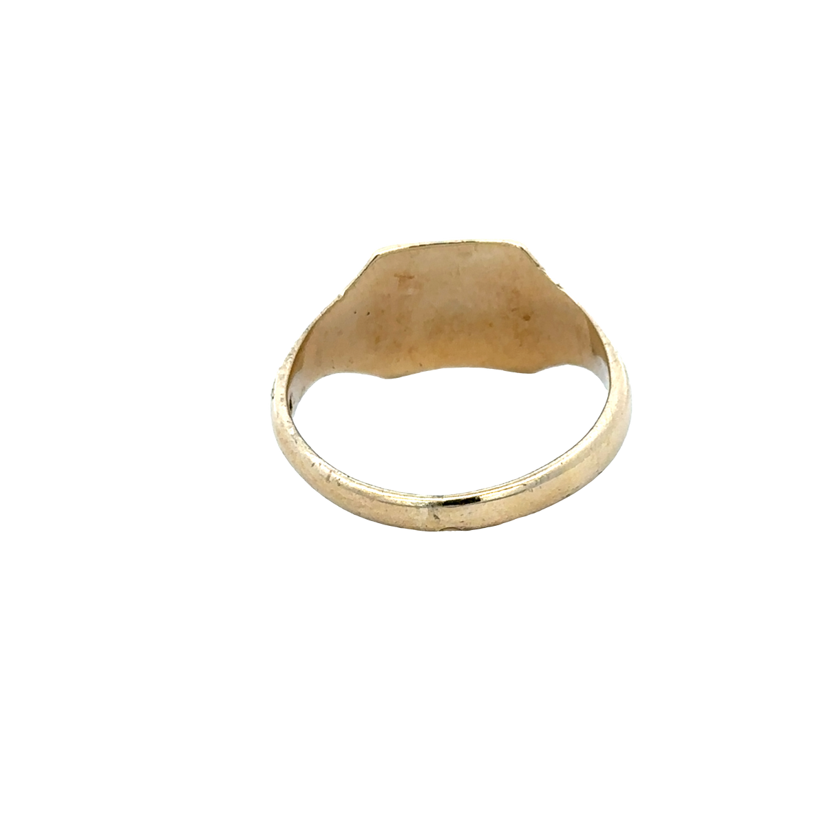 9ct yellow gold Reeves and Sons signet ring, size X, with classic polished face
