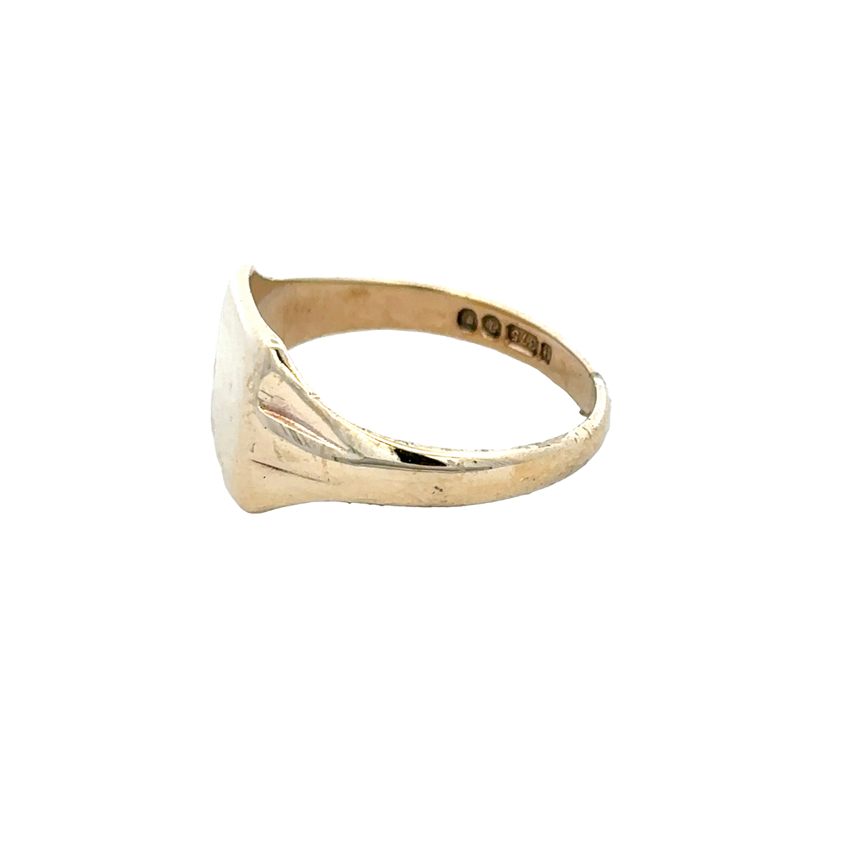 9ct yellow gold Reeves and Sons signet ring, size X