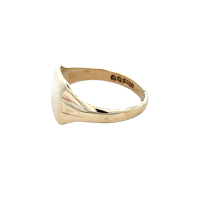 9ct yellow gold Reeves and Sons signet ring, size X