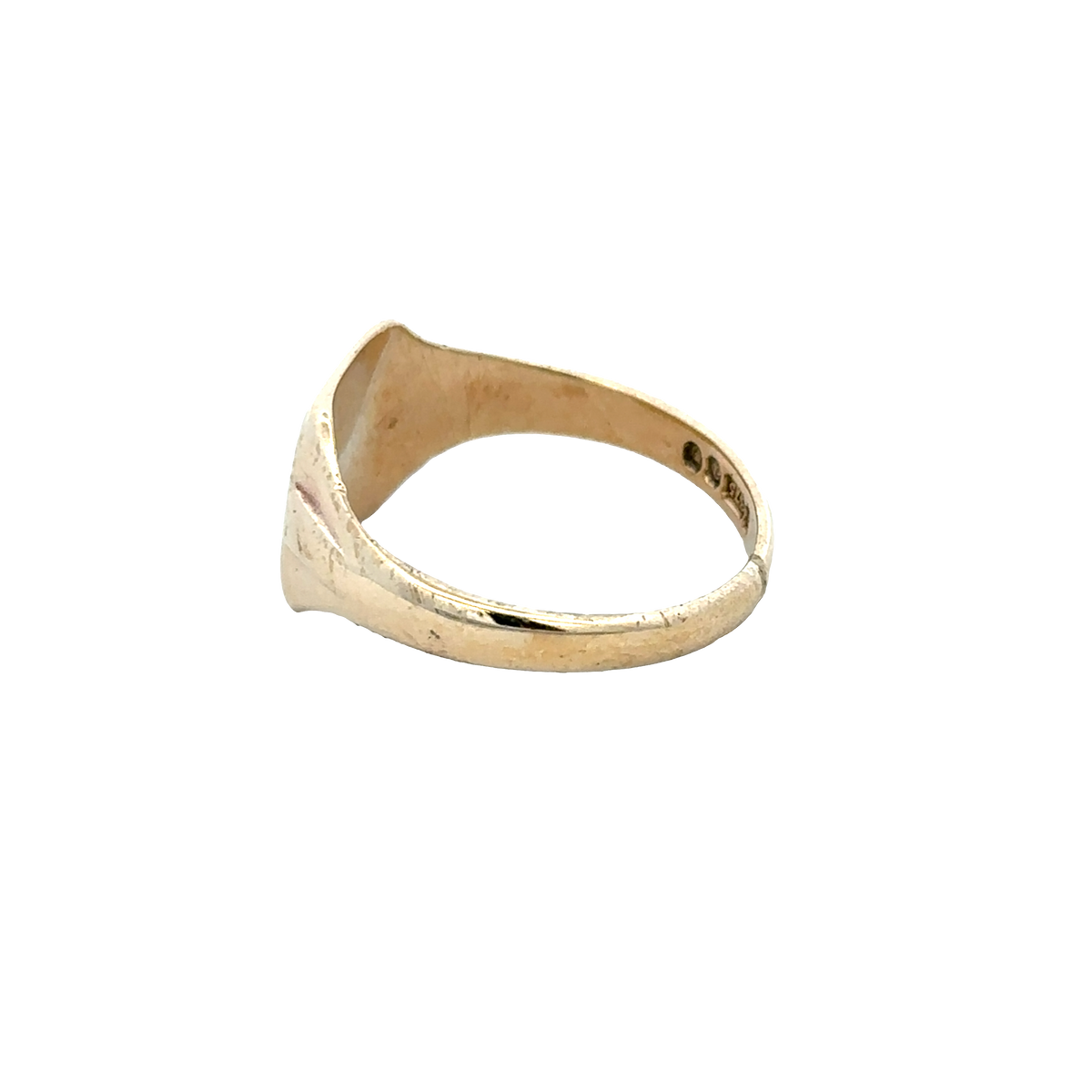 Reeves and Sons 9ct yellow gold signet ring, size X, with classic polished design