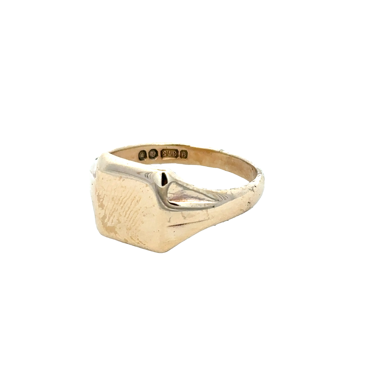9ct yellow gold Reeves and Sons signet ring, size X, with classic polished face