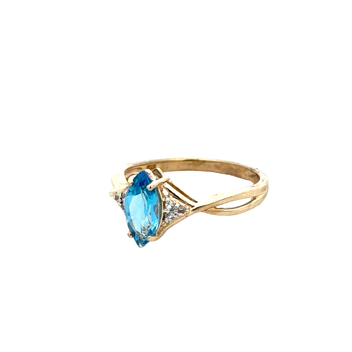 9ct yellow gold Reeves and Sons ring, size N, shown from above