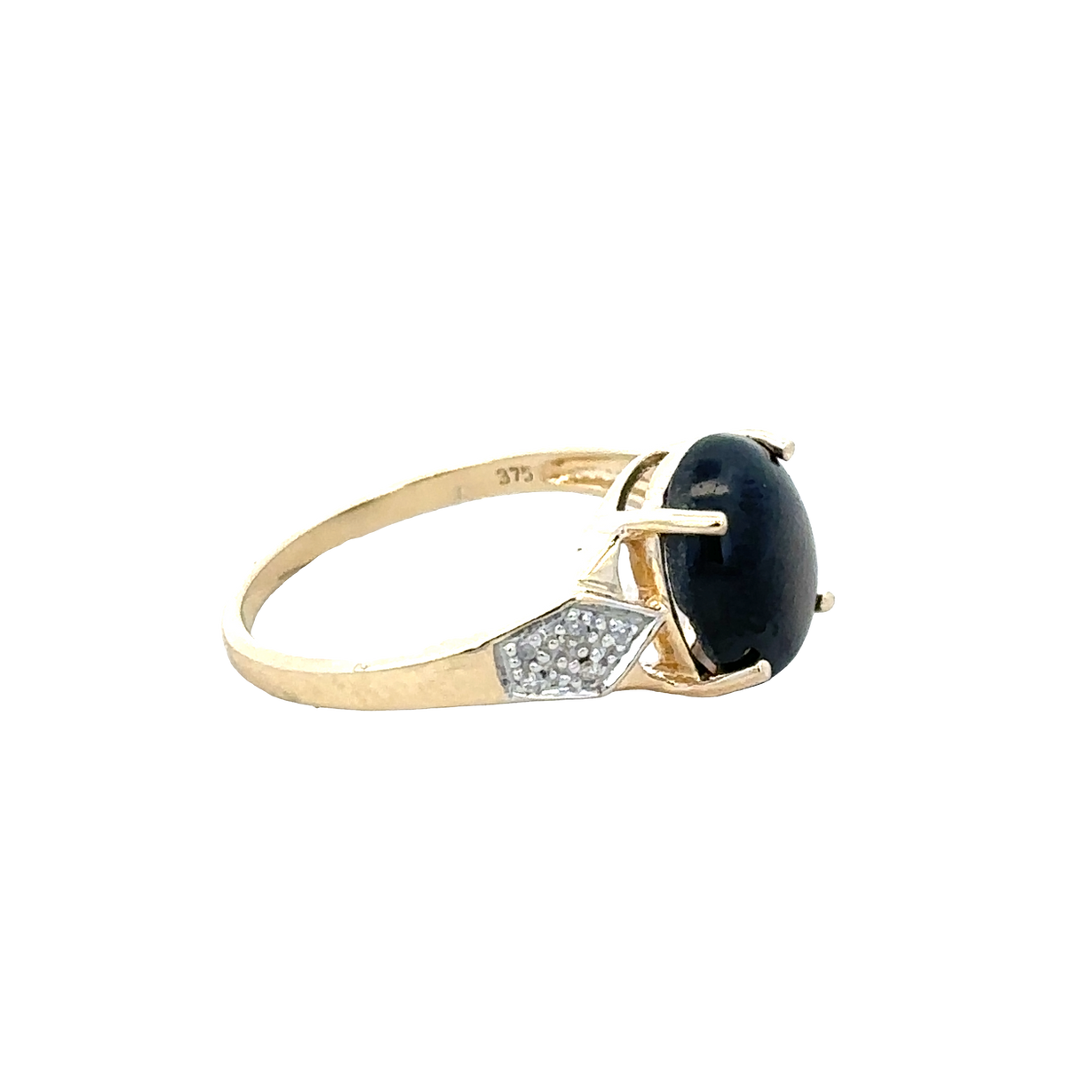 9ct yellow gold Reeves and Sons ring, size N, featuring a classic polished band