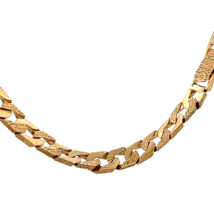 9ct yellow gold chain by Reeves and Sons, 117.6g, displayed on a white background