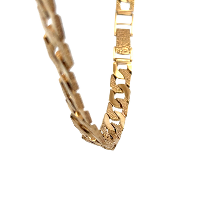 9ct yellow gold Reeves and Sons chain, 117.6g, displayed against a plain background