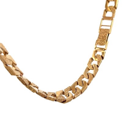 9ct yellow gold Reeves and Sons chain, 117.6g weight, displayed on a plain background