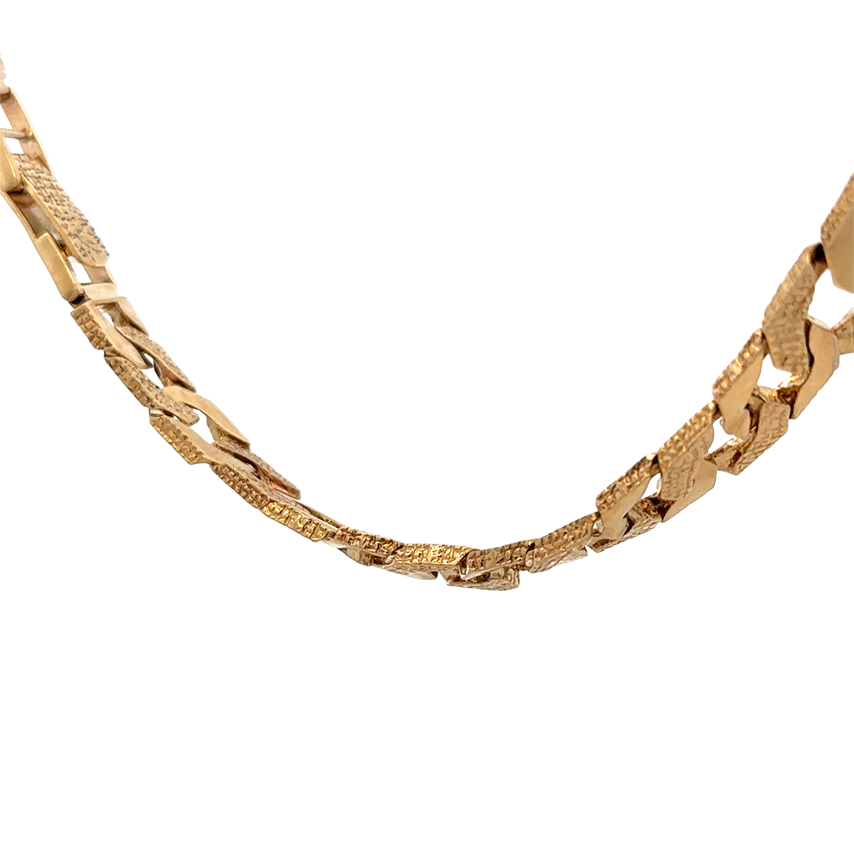 9ct yellow gold chain by Reeves and Sons, 117.6g, displayed against a plain background