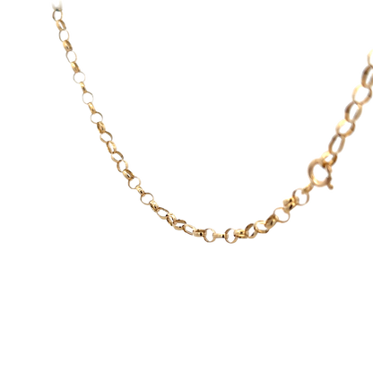 9ct yellow gold belcher chain by Reeves and Sons, 7.9g, linked necklace design