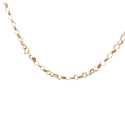9ct yellow gold belcher chain by Reeves and Sons, 7.9g, displayed on a plain background