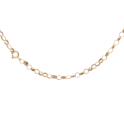 9ct yellow gold belcher chain by Reeves and Sons, 7.9g, shown against a plain background