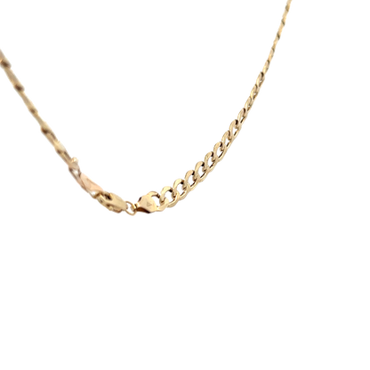 Reeves and Sons 9ct yellow gold curb chain, 6g weight close-up