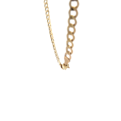 9ct yellow gold Reeves and Sons curb chain, 6g weight, displayed against a plain background
