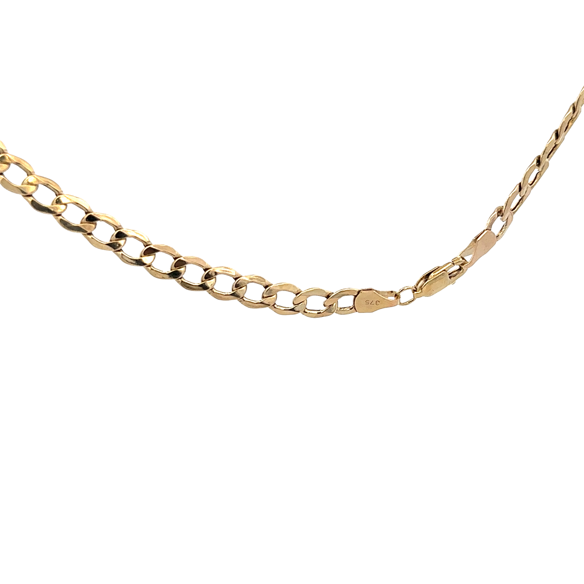 9ct yellow gold curb chain by Reeves and Sons, 6g weight