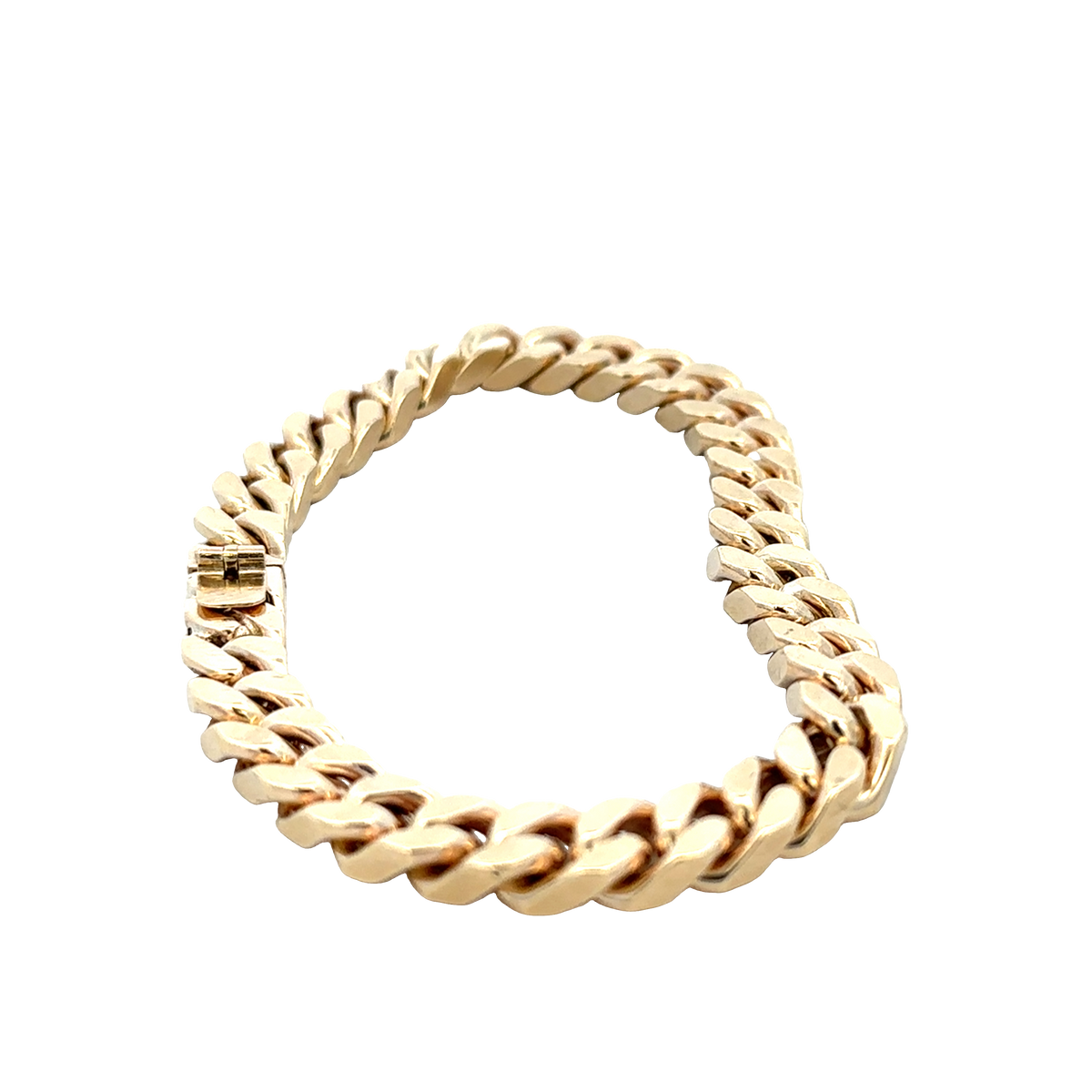 Reeves and Sons 9ct yellow gold curb bracelet, 53.4g link design