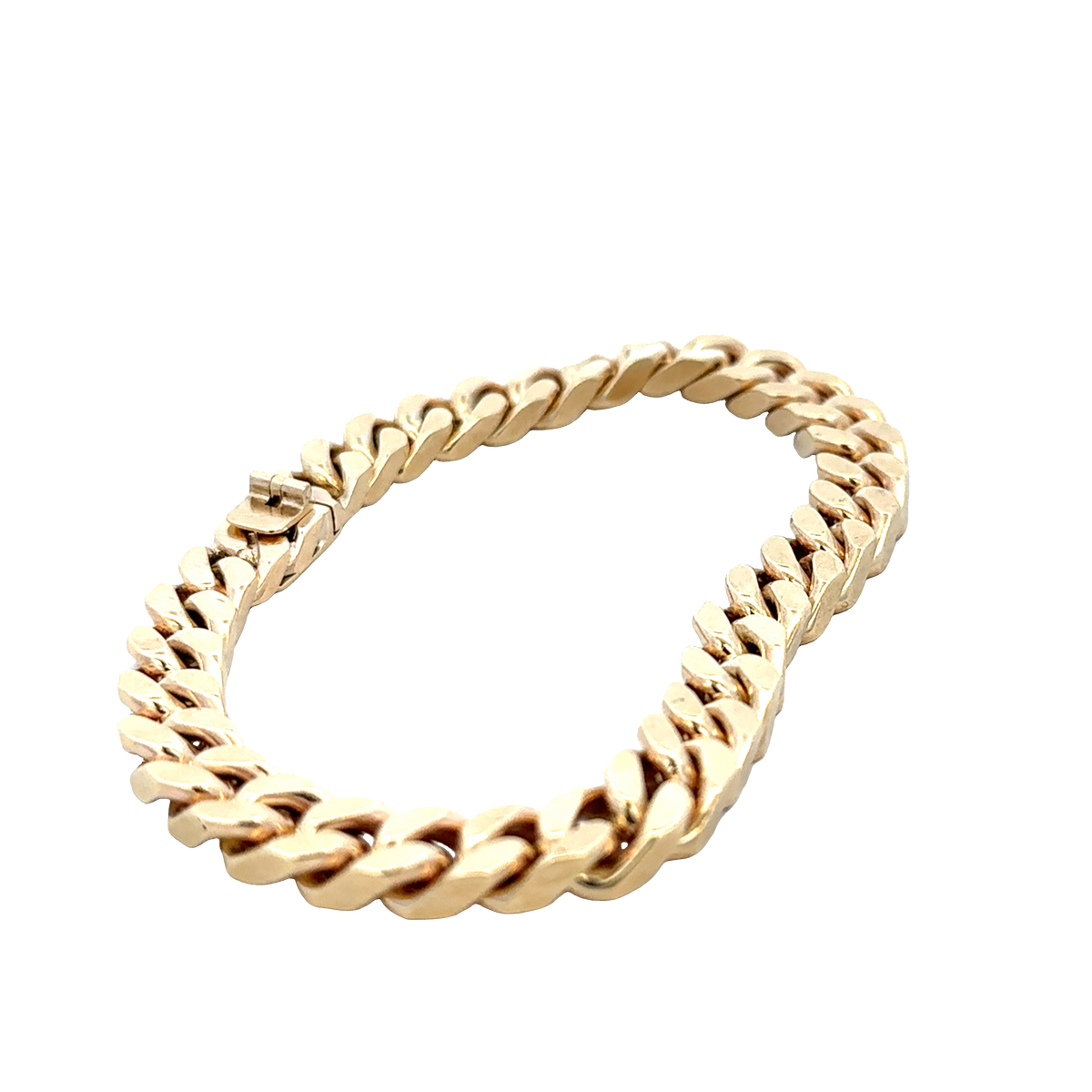 Reeves and Sons 9ct yellow gold curb bracelet, 53.4g, close-up view