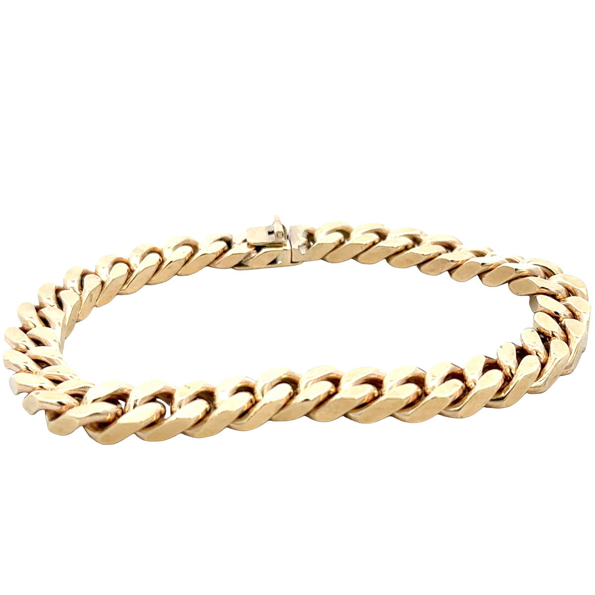 Reeves and Sons 9ct yellow gold curb bracelet, 53.4g, close-up view