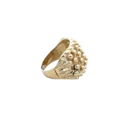 9ct yellow gold keeper ring by Reeves and Sons, size L½