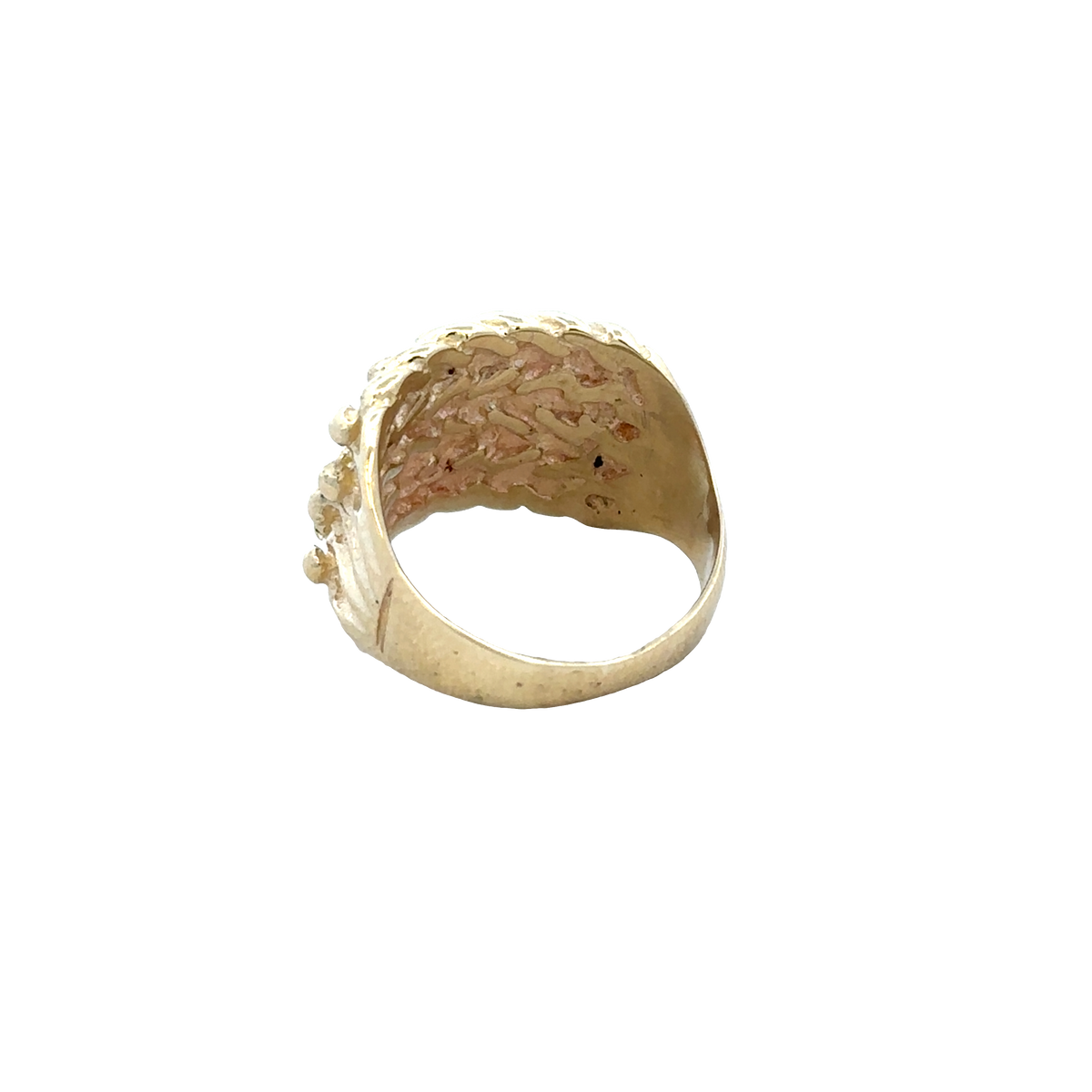 9ct yellow gold keeper ring by Reeves and Sons, size L1/2