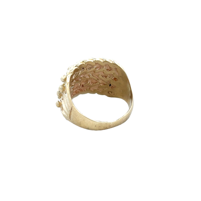 9ct yellow gold keeper ring by Reeves and Sons, size L1/2