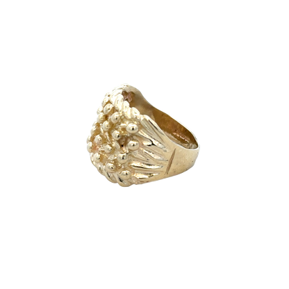 9ct yellow gold keeper ring by Reeves and Sons, size L½