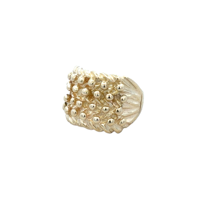 9ct yellow gold keeper ring by Reeves and Sons, size L1/2