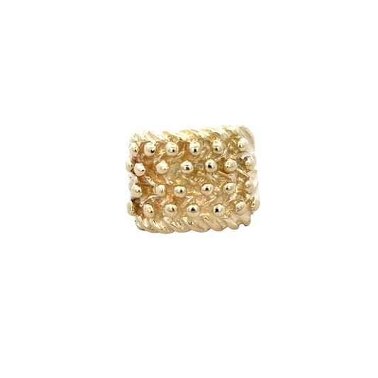 9ct yellow gold Reeves and Sons keeper ring, size L1/2