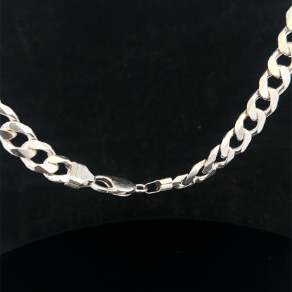 Reeves and Sons silver curb chain, 108.1g weight, close-up product view