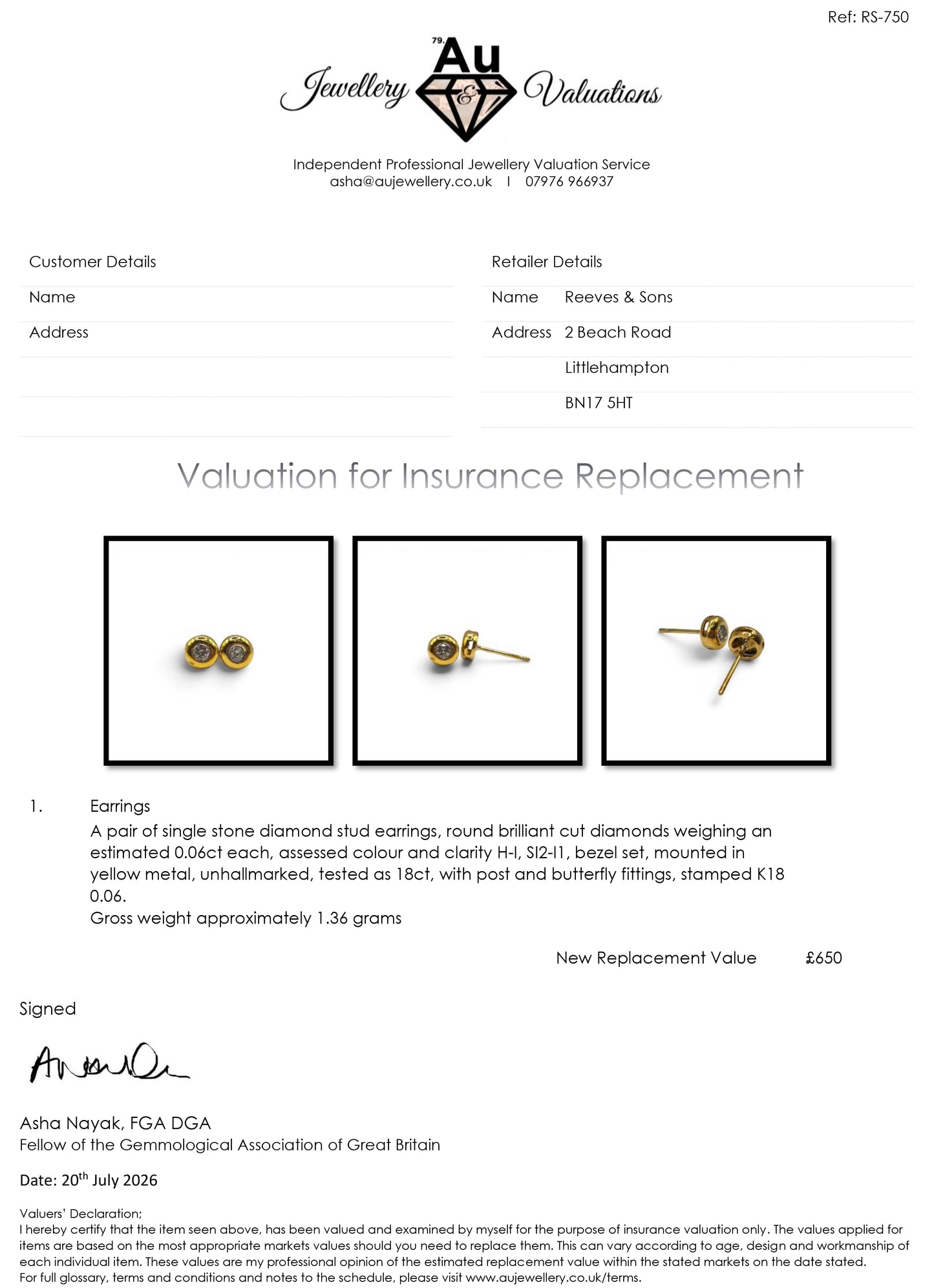 18ct yellow gold  diamond stud earrings sh25182l