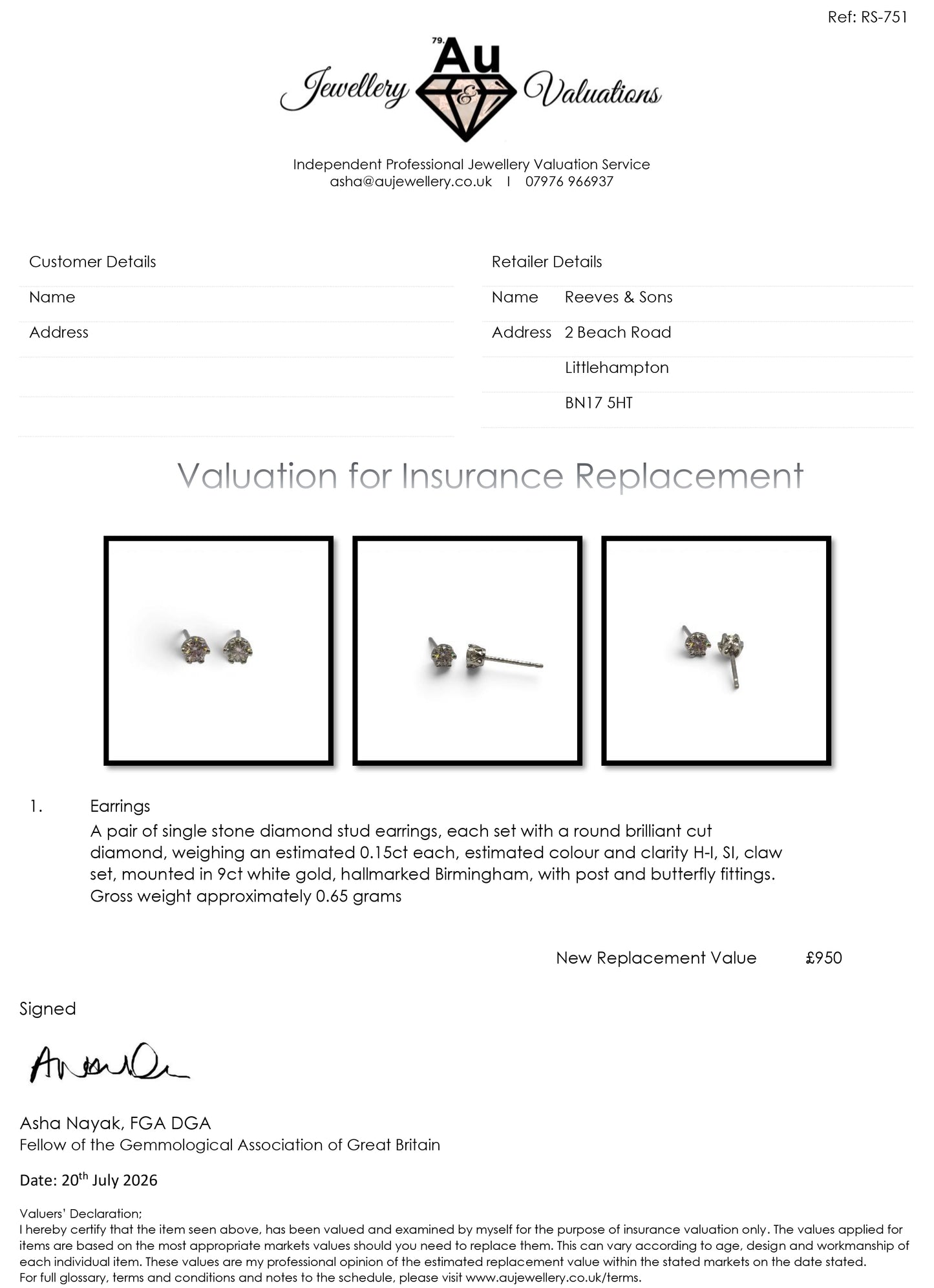 9ct white gold diamond stud earrings  sh25184l