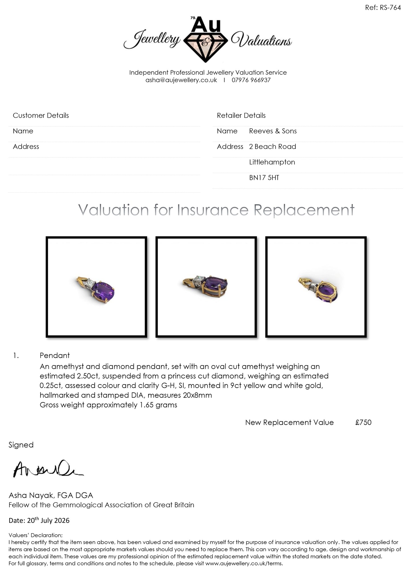 9ct yellow gold amethyst and diamond pendent bb2040b