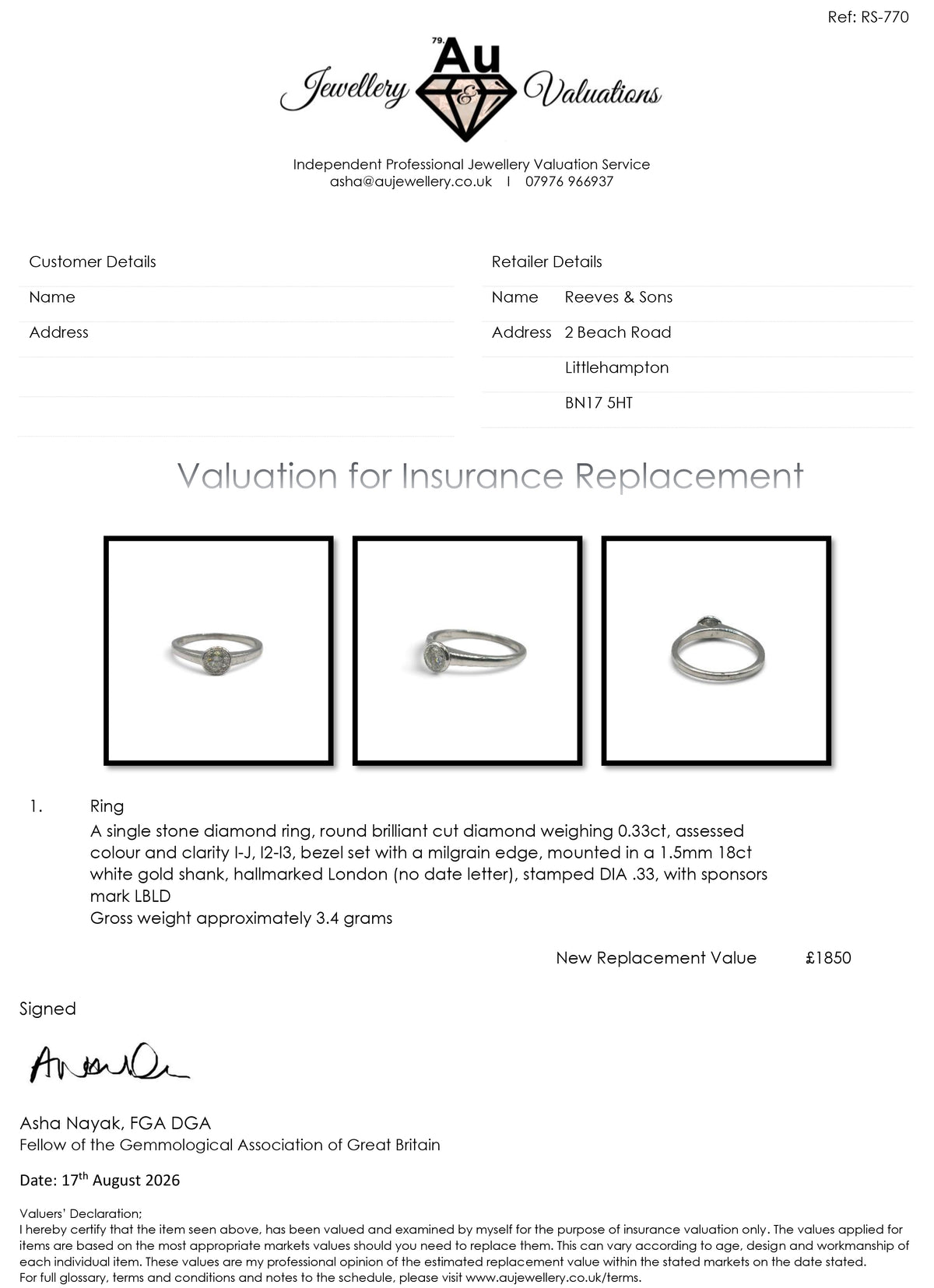 18ct white gold diamond solitaire ring sh900244l