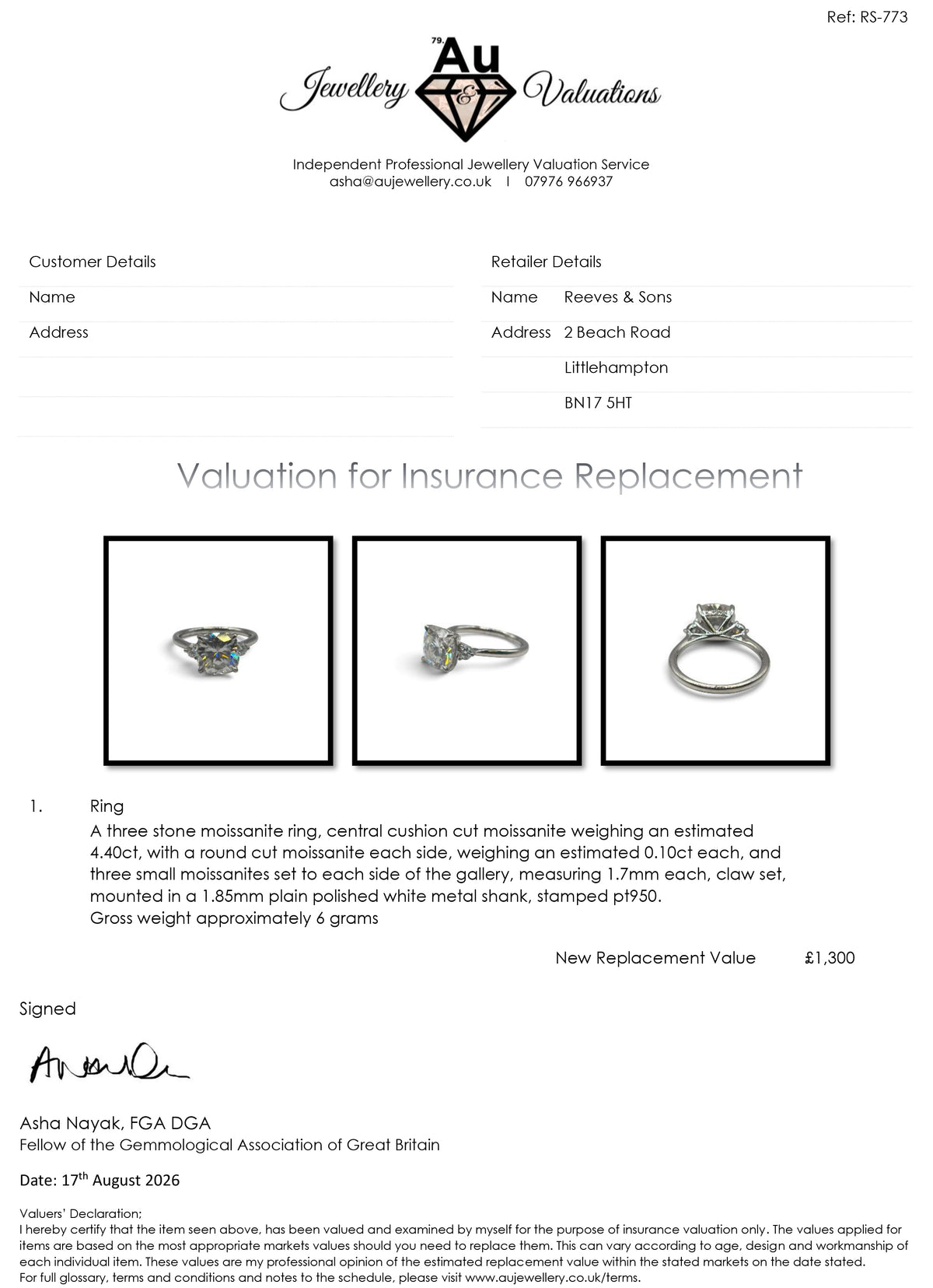 platinum 3 moissanite ring  sh27166b