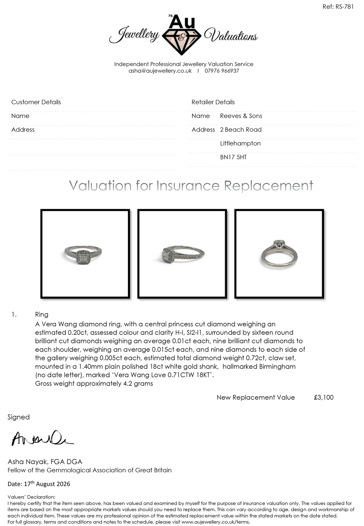 18ct white gold diamond ring  sh27246b