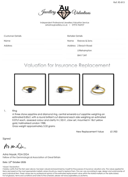 18ct yellow gold sapphire and diamond ring   sh27554b