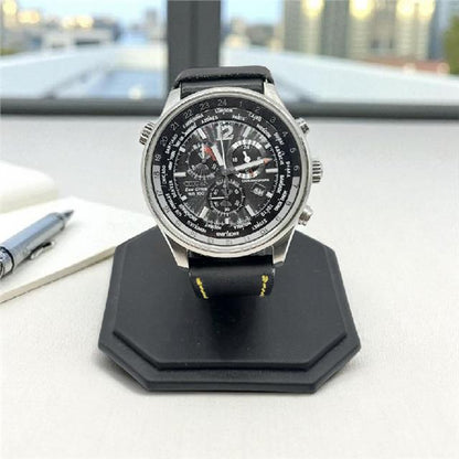 Citizen WR100 Eco-Drive watch model SH24922B with stainless steel band and black dial, displayed on a plain background
