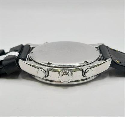 Citizen WR100 Eco-Drive watch SH24922B with stainless steel band and black dial, water-resistant sports watch.