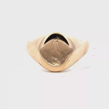 9ct yellow gold signet ring size R1/2 (sh28052b)