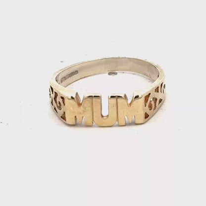9ct yellow gold MUM ring size K (sh25762l)