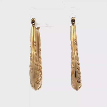 9ct yellow gold hoop earrings 1.7g (sh27506b)