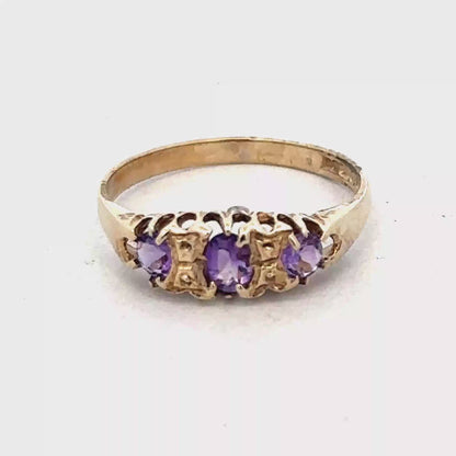 9ct yellow gold ring size N (sh25446l)
