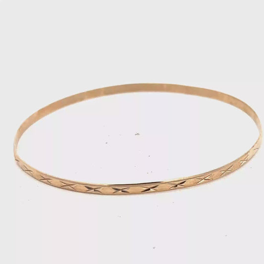 9ct yellow gold bangle 4g (sh27941b)