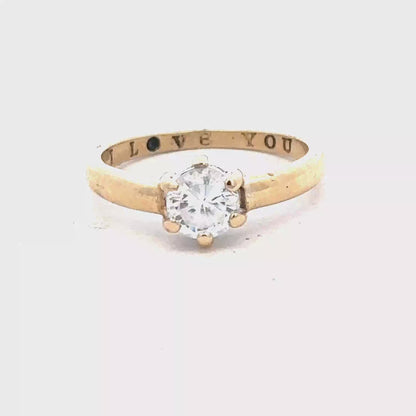 9ct yellow gold ring size P (sh25615l)