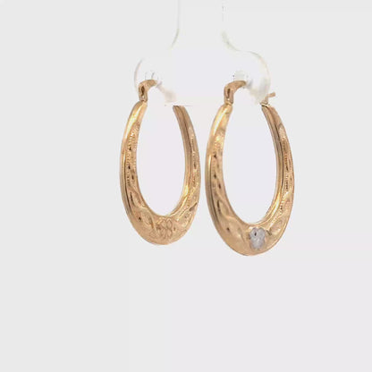 9ct yellow gold hoop earrings 0.9g (sh27319b)