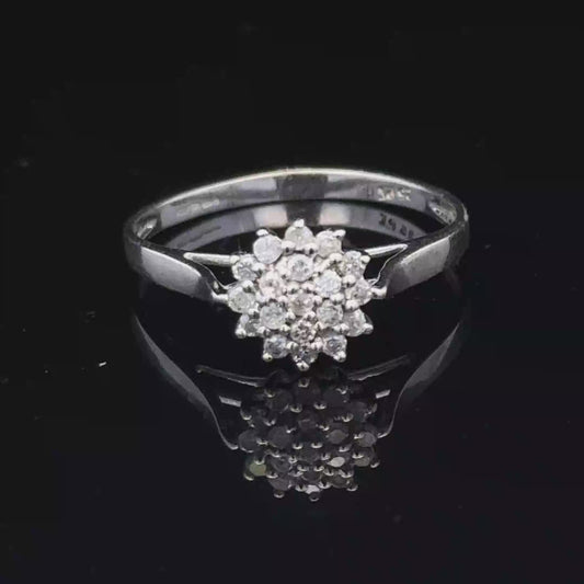 9ct white gold diamond cluster ring sh26726b