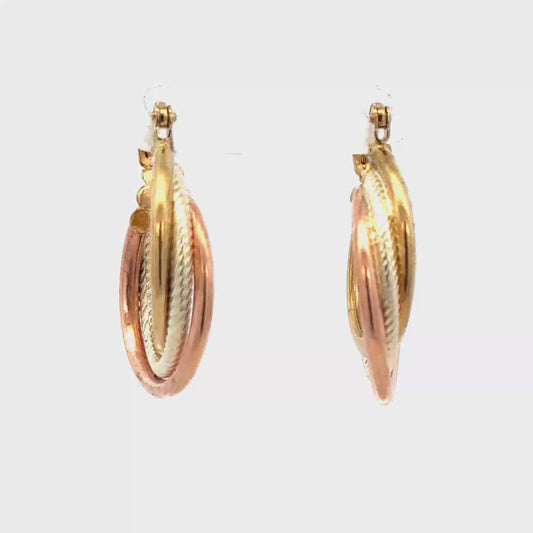 9ct gold hoop earrings 2.2g (sh27374b)
