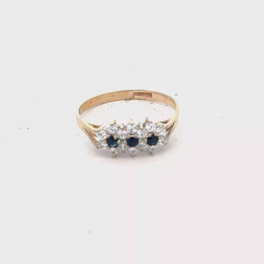 9ct yellow gold ring size R (sh27896b)