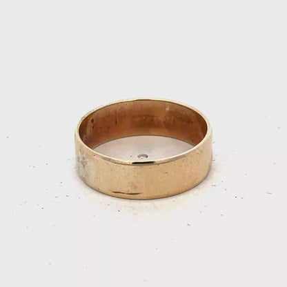 9ct yellow gold band ring size P1/2 (sh27318b)